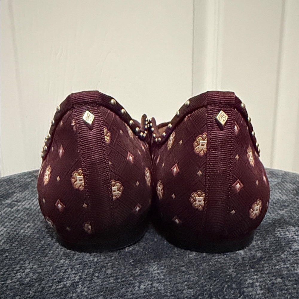 Sam Edelman Maroon Patterned Women's Flats - Picture 3 of 4